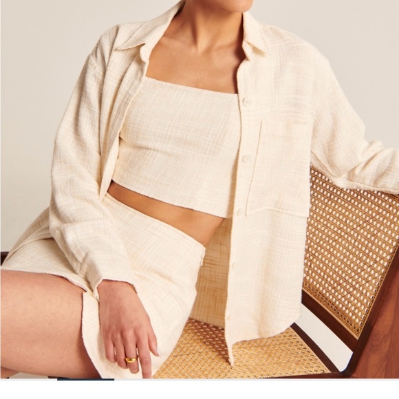 Abercrombie & Fitch Oversized Tweed Shirt XL - Picture 1 of 5